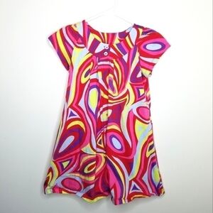 Hanna Andersson Colorful Cap Sleeve Dress 120 6x/7